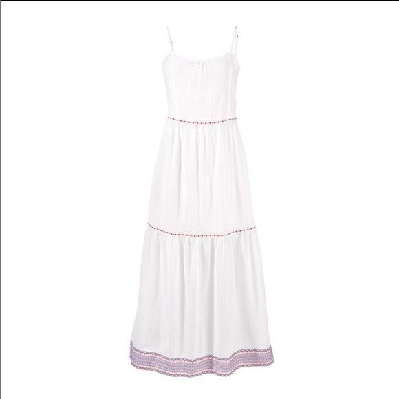 ESMARA By Heidi Klum White Boho Maxi Embroidered Dress New WT Size 8 - Picture 1 of 7